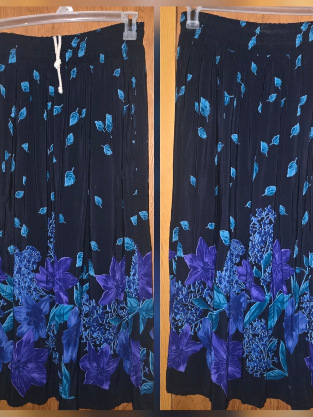 Vintage Coldwater creek XL floral rayon pocketed maxi skirt